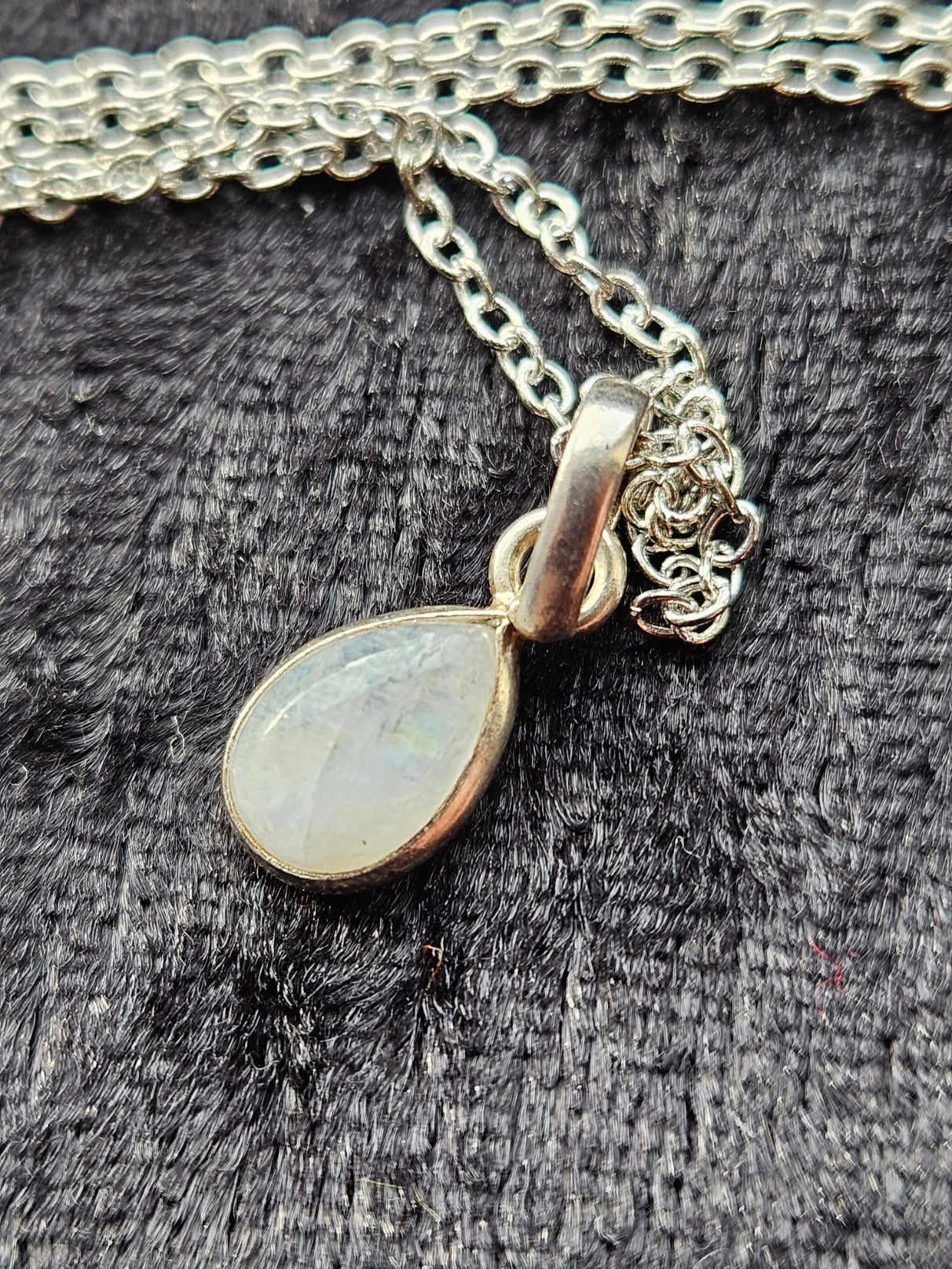 "June Birthstone" Necklace - Sterling Silver Moonstone