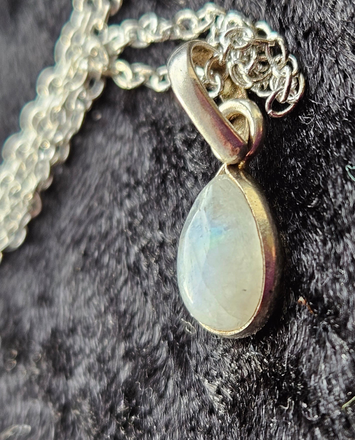 "June Birthstone" Necklace - Sterling Silver Moonstone