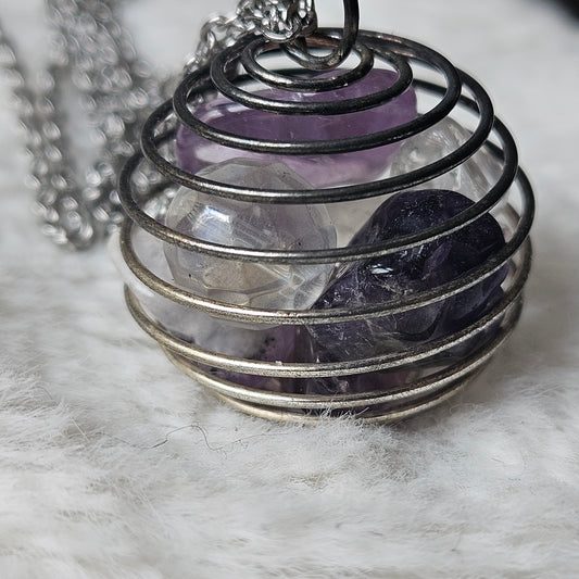 Amethyst and Clear Quartz necklace